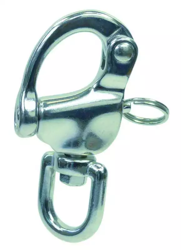 Mousqueton de drisse à émerillon Longueur 70mm inox