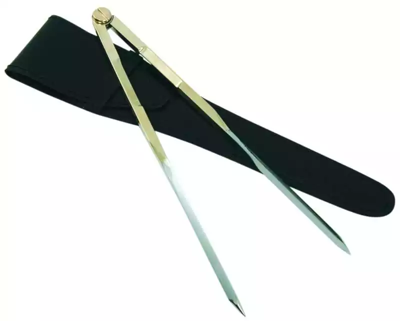 Compas pointe sèche Droit en laiton pointe inox Longueur 21 cm