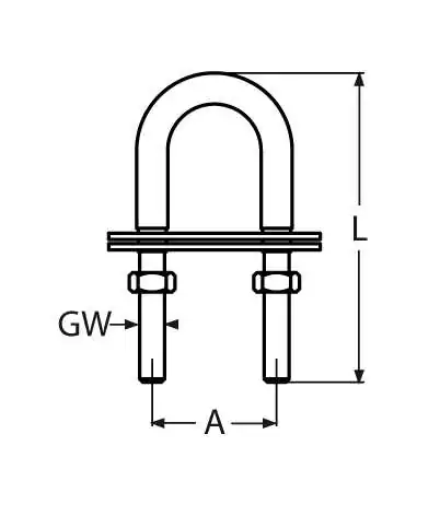 Cadène avec double plaque M10 Longueur 100mm