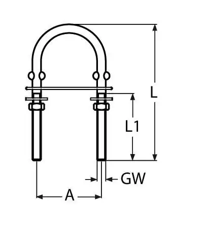 Cadène fil inox 304 M10 Longueur 90mm