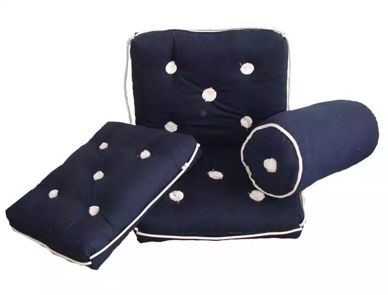 Coussin double cockpit marine bleu 70 x 40 x 7 cm assise et dossier