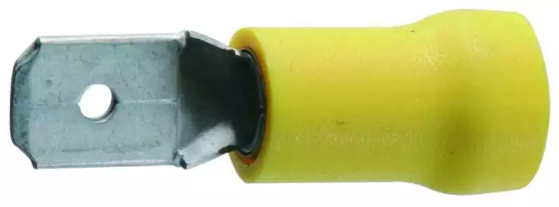 10 Cosses 6,3mm languette mâle jaune