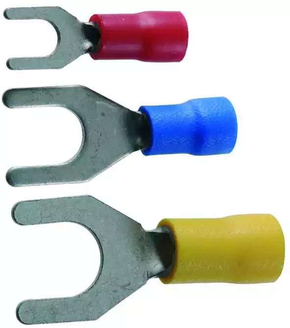 10 Cosses à fourche 4 rouge 4mm 4 bleu 6mm 2 jaune 8mm 10 Cosses à fourche 4 rouge 4mm 4 bleu 6mm 2 jaune 8mm
