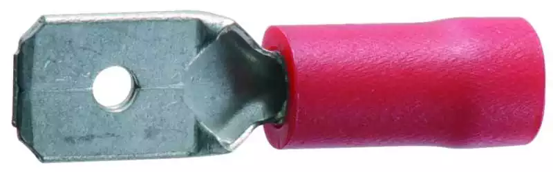 10 Cosses 6,3mm languette mâle rouge