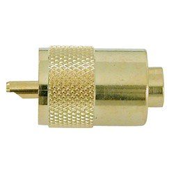 Connecteur PL 259 / 6 mâle plaqué or 24 carats pour VHF câble RG 58