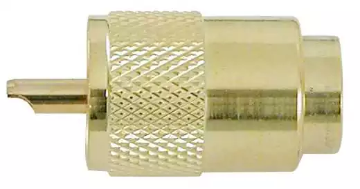 Connecteur PL 259/10 mâle plaqué or 24 carats VHF pour câble RG 213