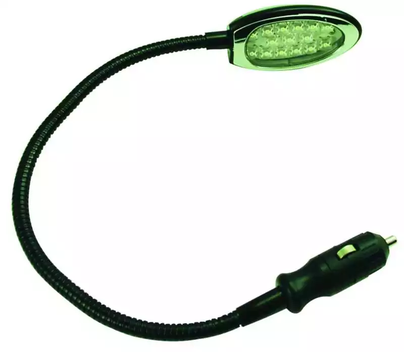 Lampe de table à carte 15 LED Prise allume cigare 12V Tête pivotante