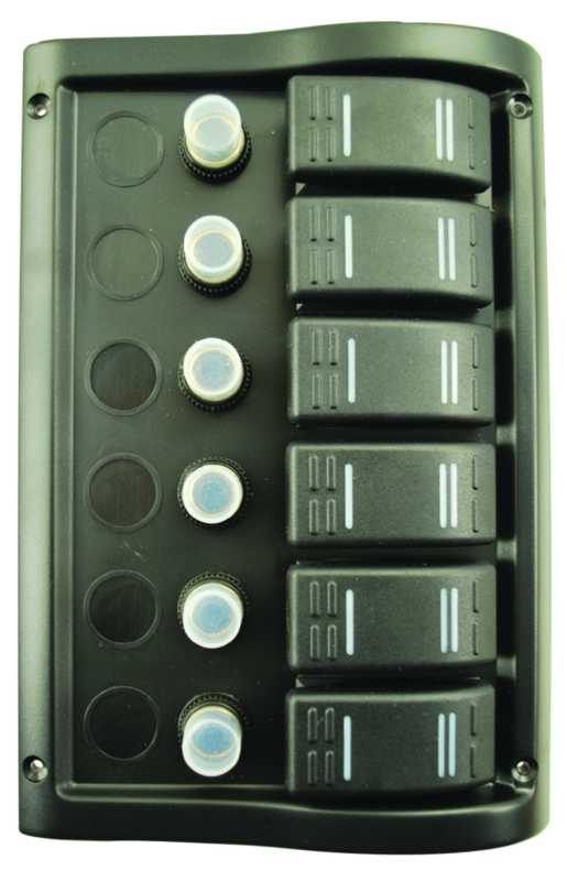 Tableau électrique étanche 6 positions ABS noir 190mm X 130mm