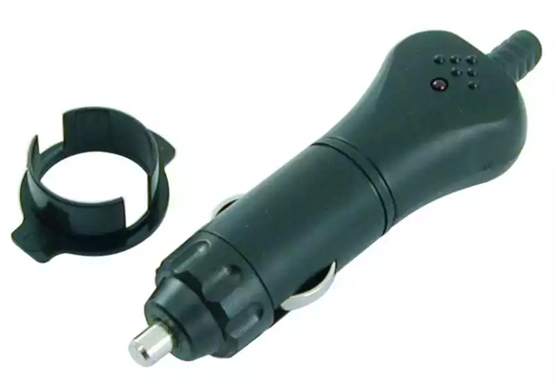 Fiche mâle 12V avec protection fusible 5A