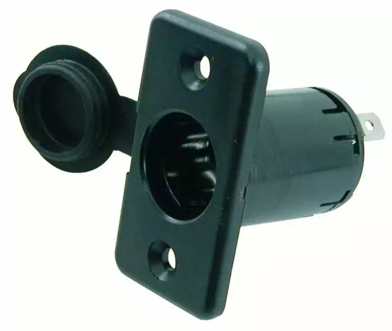 Prise allume cigare noire femelle avec cabochon 12V 15A