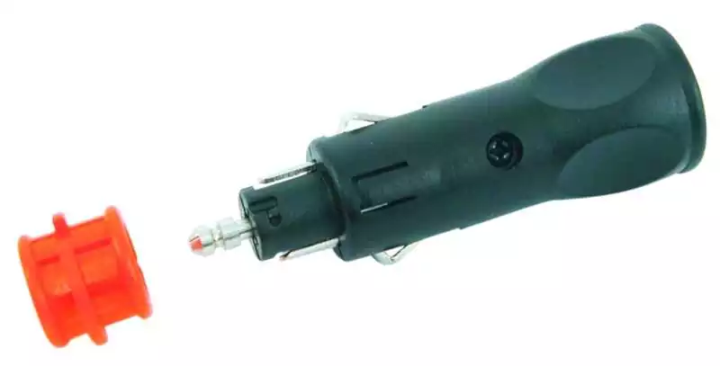 Fiche mâle 12V avec protection fusible 8A Connexions en laiton