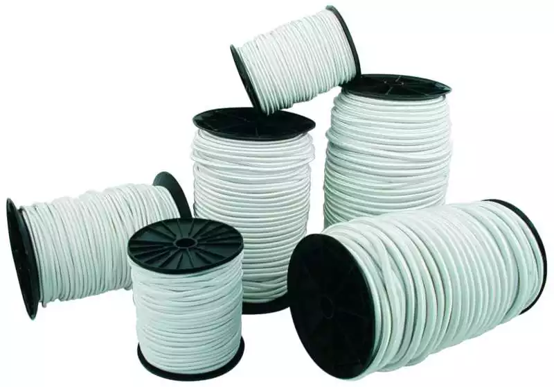 100M Tresse polyester élastique blanche diamètre 8mm