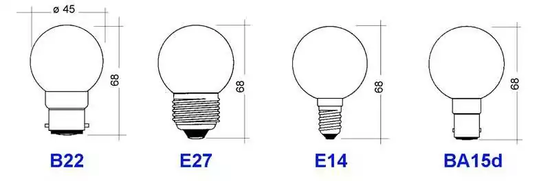 1 Ampoule 24V 25W E27 sphérique diamètre 45 x 75mm dépoli