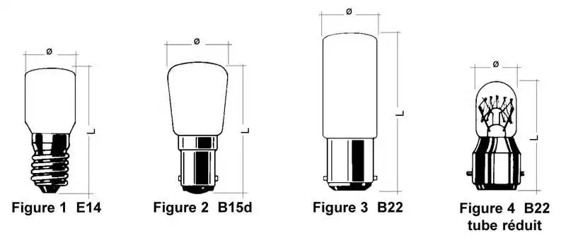 Ampoule 24V 10W E14 tube diamètre 16x45mm