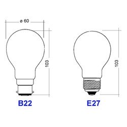 Ampoule 24V 40W E27 diamètre 60x108mm