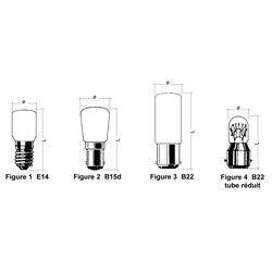 10 Ampoules 12V 15W E14 tube diamètre 16x54mm