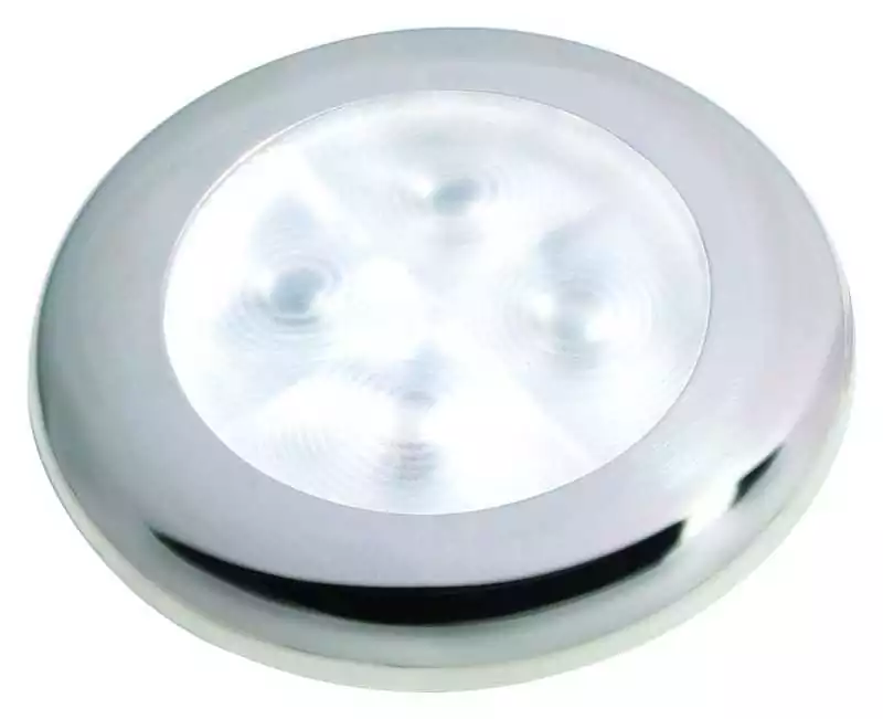 Plafonnier LED ronde courtoisie blanc 24V plastique blanc