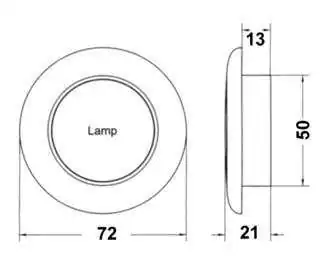 Plafonnier LED ronde courtoisie blanc 24V plastique blanc