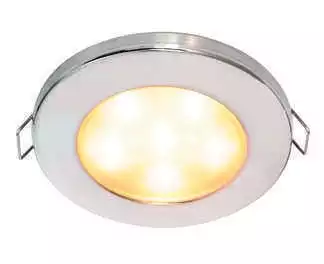 Plafonnier EUROLed 95 inox poli éclairage blanc chaud 9-33V à clips
