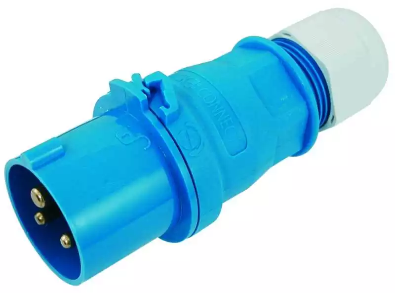  Fiche mâle 230V 63A 2 Prises et Terre presse étoupe IP44