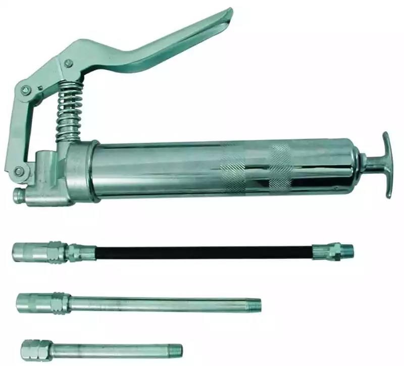 Pompe à graisse avec 3 embouts pour cartouche 85 gr