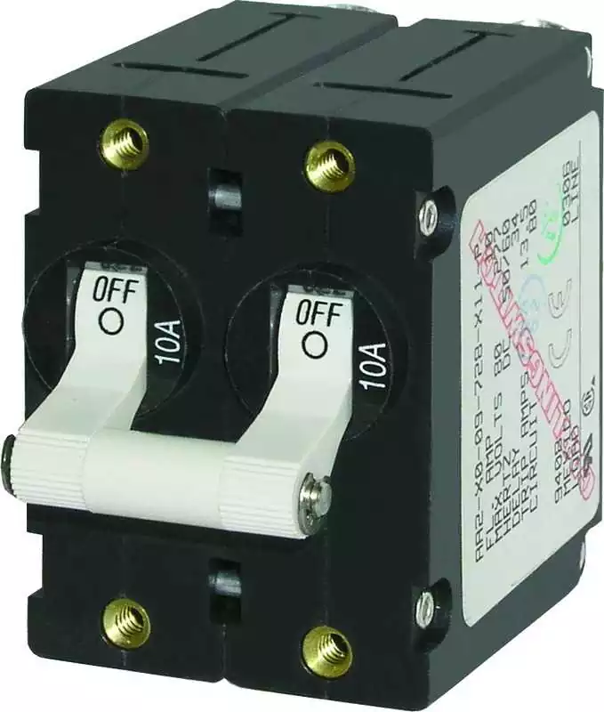 Disjoncteur Serie A Toggle blanc 40A bipolaire magnéto-thermique