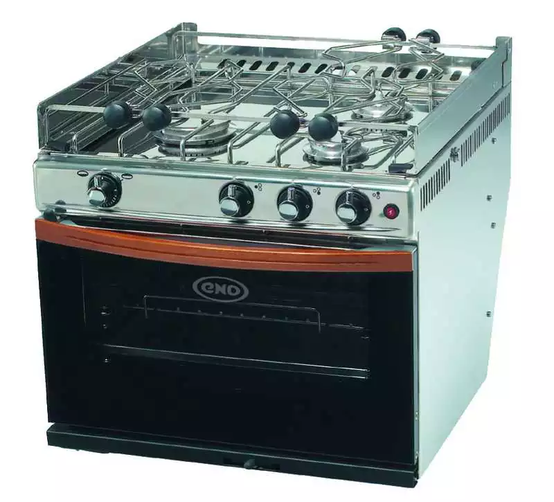 Cuisinière inox 3 feux Bretagne avec four 19 Litres avec grill