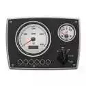 Tableau de bord moteur aluminium noir 12V 2 instruments blanc RPM 0-4000