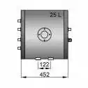 Chauffe eau inox à double double serpentin 25L isolation mousse polyuréthane