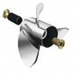 Hélice Ballistic inox 25-30CV 3 pales diamètre 10-1/8x13 rotation R échappement par hélice et 10 cannelures