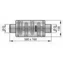 Echappement Silencieux diamètre 102mm plastique D100 L x lg x H : 580 x 202 x 168mm