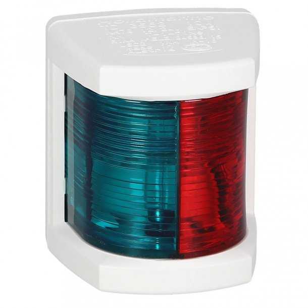 Feu bicolore 2 x 112,5 degrés rouge/vert Portée 1 NM Boîtier blanc