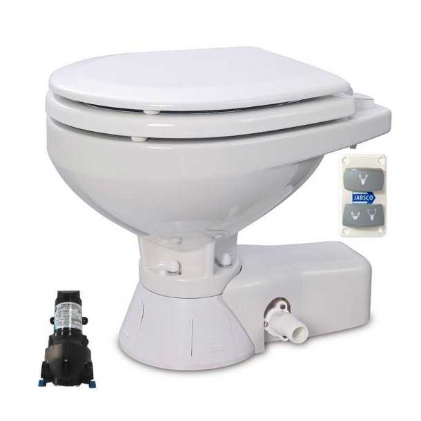 WC électrique Quiet Flush Compact 12V avec pompe eau douce eau de mer