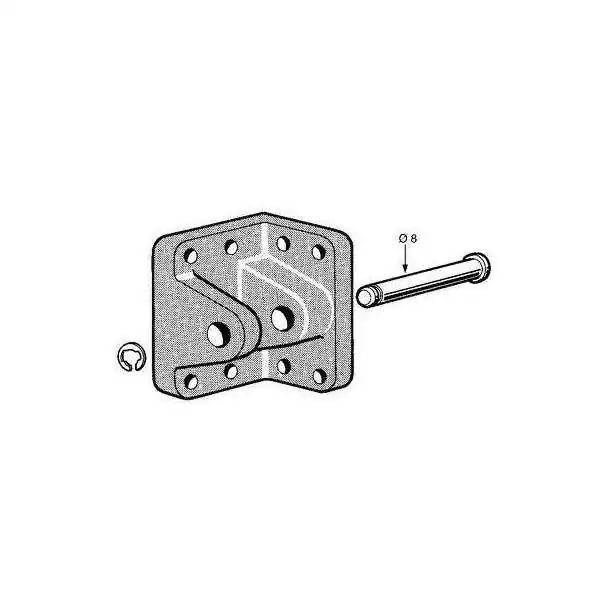 Support complet de compas en polyamide gris Axe diamètre 8mm Largeur passage 15mm