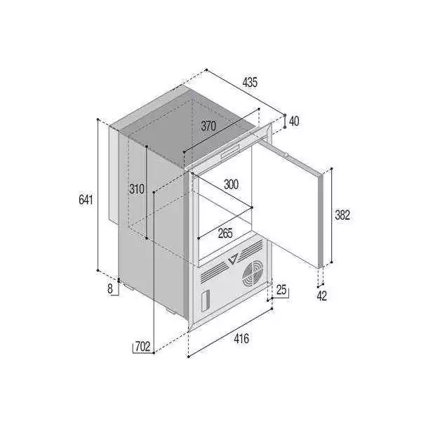 Machine à glace 24L CL Refill OCX2 compartiment bas 230V H702X416XP435mm
