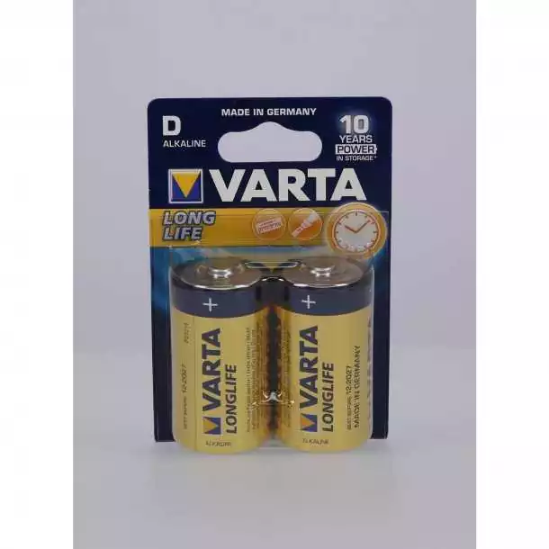 2 piles LR20 Varta Longlife Alcaline Tension 1,5 V