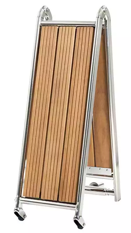Passerelle pliante inox iroko Longueur 220cm Largeur 28cm