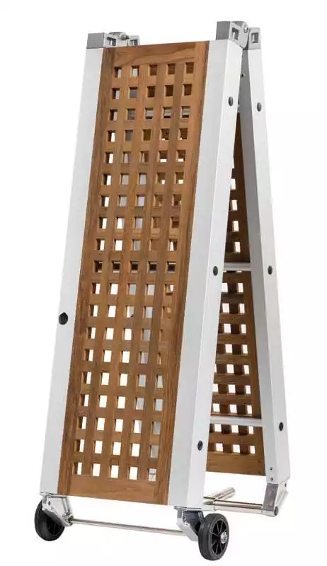 Passerelle pliante alu et teck Longueur 2,1M Largeur 36 cm