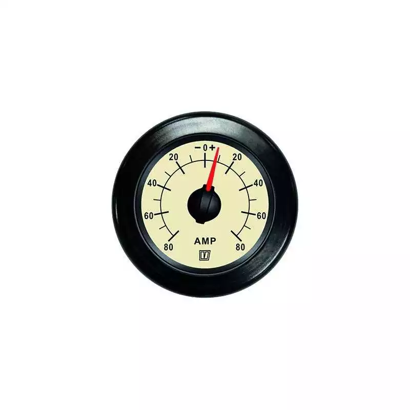Amperemetre beige 12/24v (+/- 80A) trou d'encastrement 52mm