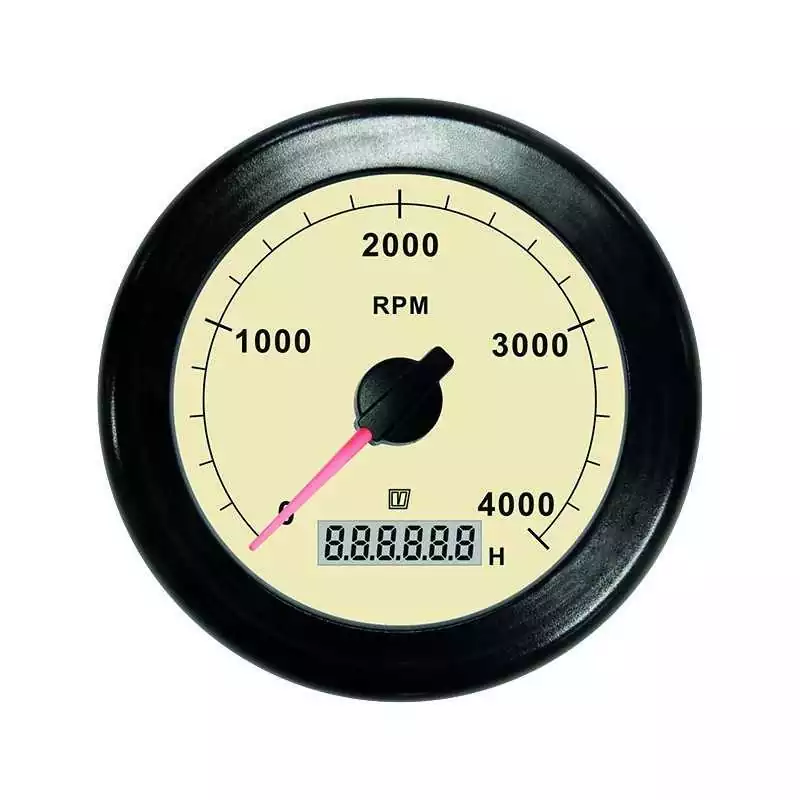 Compte tours avec horametre beige 12/24v (0-4000rpm)