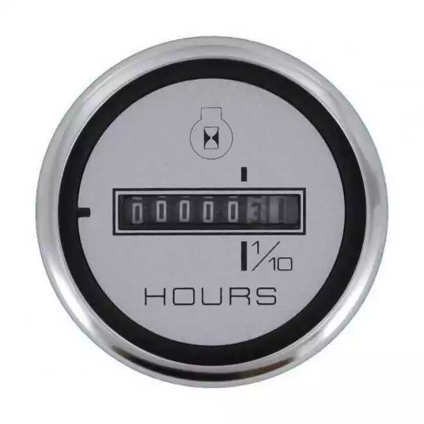 Horamètre Affichage 10000 H fond argenté translucide Taille 52 mm