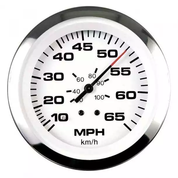 Kit speedo avec pitot Affichage 0-65 MPH 76mm Blanc éclairage rouge