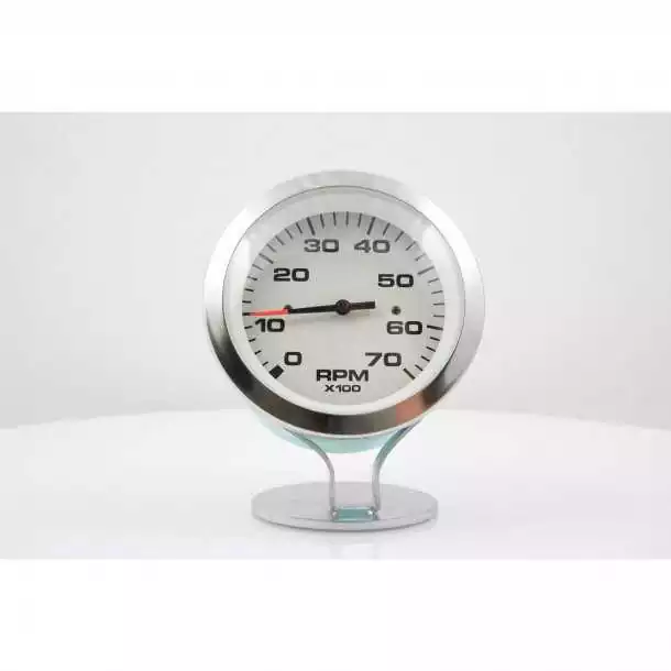 Indicateur Compte-tours Affichage 0 - 7000tr/mn Blanc 76mm éclairage rouge Emetteur Bobine ou Alternateur