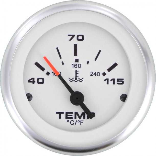 Indicateur Thermomètre à eau Affichage 40 - 120°C Taille 52 mm blanc