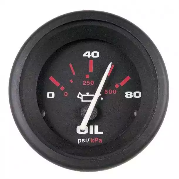Manomètre pression d'huile 0-80 psi 52mm Noir éclairage de fond et périphérique
