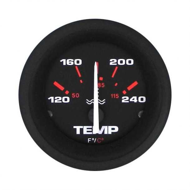 Thermomètre eau Affichage 120 - 240°F Taille 52 mm Noir éclairage de fond et périphérique