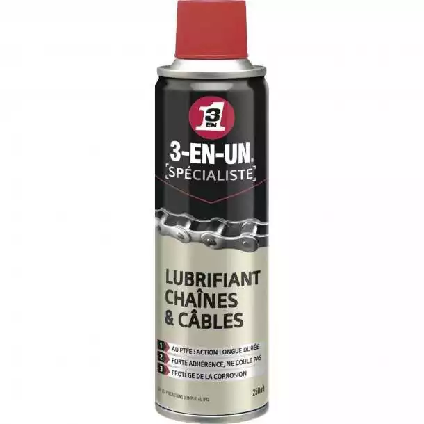 3-EN-1 LUBRIFIANT PTFE CHAINE/CABLE250ML