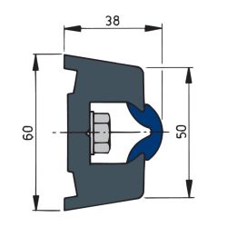 Liston de protection blanc trap 60 x 38 mm rouleau de 30 m (prix par metre)