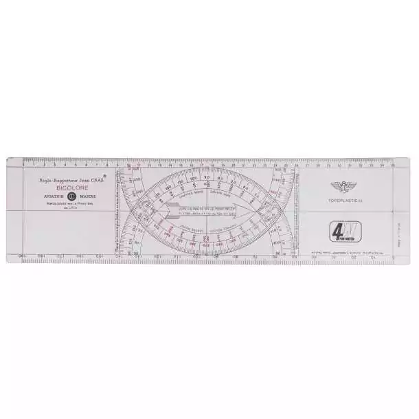 Règle de navigation bicolore TYPE CRAS dimensions 380x110mm