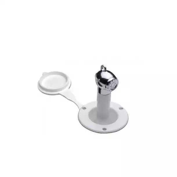 Douchette Blanche chrome encastré dans boîte ABS blanc Flexible 3 m
